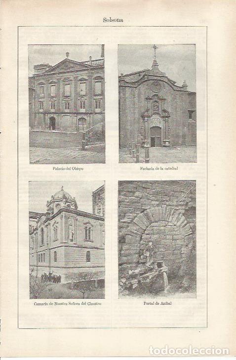 Otros art&iacute;culos de coleccionismo en papel: LAMINA ESPASA 34139: Edificios de Solsona - Varios