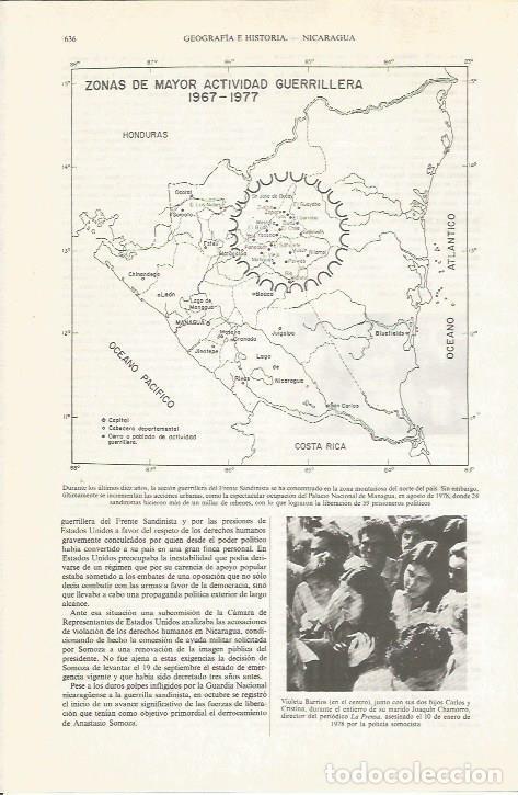 Otros art&iacute;culos de coleccionismo en papel: LAMINA ESPASA 34073: Plano de la actividad guerrillera de Nicaragua entre 1967-1977 - Varios