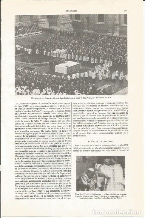 Otros art&iacute;culos de coleccionismo en papel: LAMINA ESPASA 34106: Funeral de Juan Pablo I - Varios