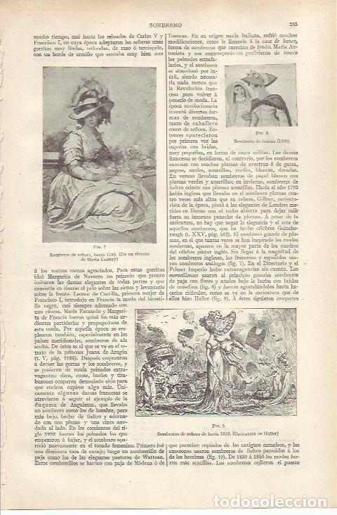 Otros art&iacute;culos de coleccionismo en papel: LAMINA ESPASA 34152: Sombreros de se&ntilde;ora del siglo XIX - Varios