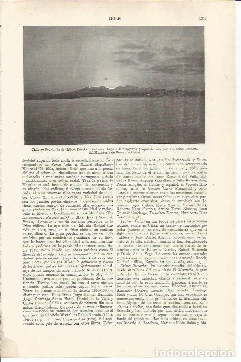Otros art&iacute;culos de coleccionismo en papel: LAMINA ESPASA 34981: Provincia de Chiloe en Chile - Varios