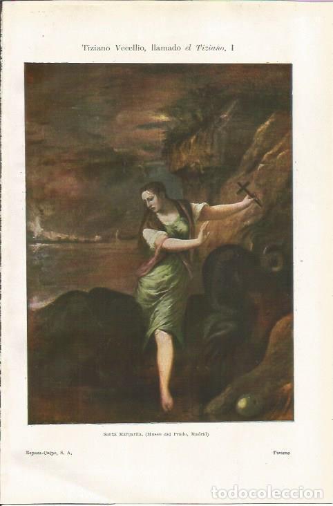 Otros art&iacute;culos de coleccionismo en papel: LAMINA ESPASA 35020: Santa Margarita, por Tiziano - Varios