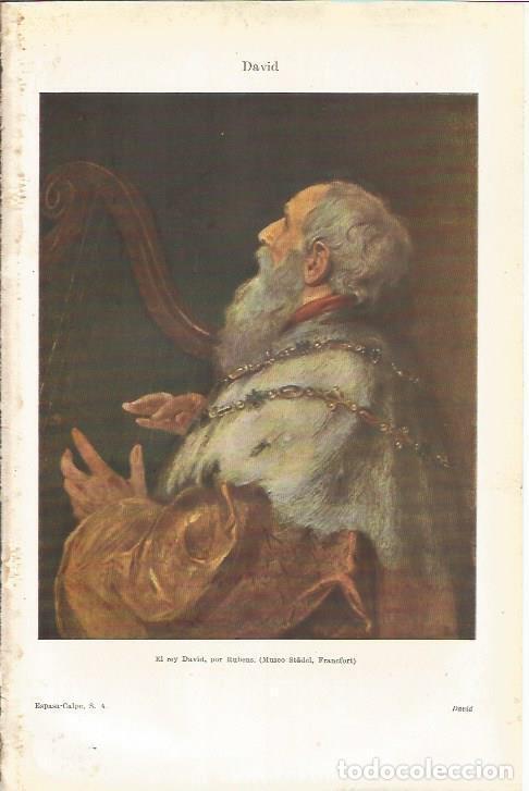 Otros art&iacute;culos de coleccionismo en papel: LAMINA ESPASA 34880: El rey David, por Rubens - Varios