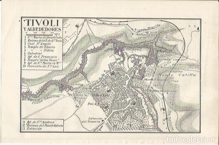 Otros art&iacute;culos de coleccionismo en papel: LAMINA ESPASA 35018: Mapa de Tivoli y alrededores - Varios