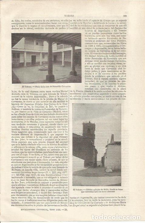 Otros art&iacute;culos de coleccionismo en papel: LAMINA ESPASA 35036: Casa de Sebastian Cervantes en El Toboso - Varios