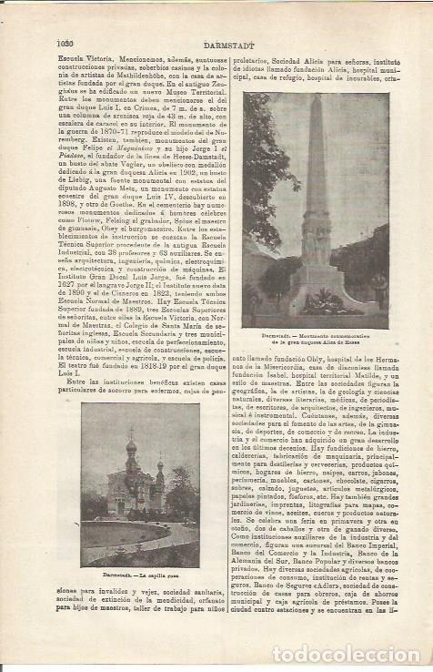Otros art&iacute;culos de coleccionismo en papel: LAMINA ESPASA 34863: Capilla Rusa de Darmstadt, Alemania - Varios