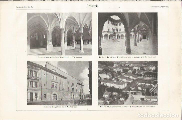 Otros art&iacute;culos de coleccionismo en papel: LAMINA ESPASA 34921: Pabellones de la Universidad de Cracovia - Varios