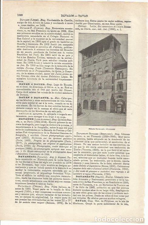 Otros art&iacute;culos de coleccionismo en papel: LAMINA ESPASA 34874: Palacio Davanzati en Florencia - Varios