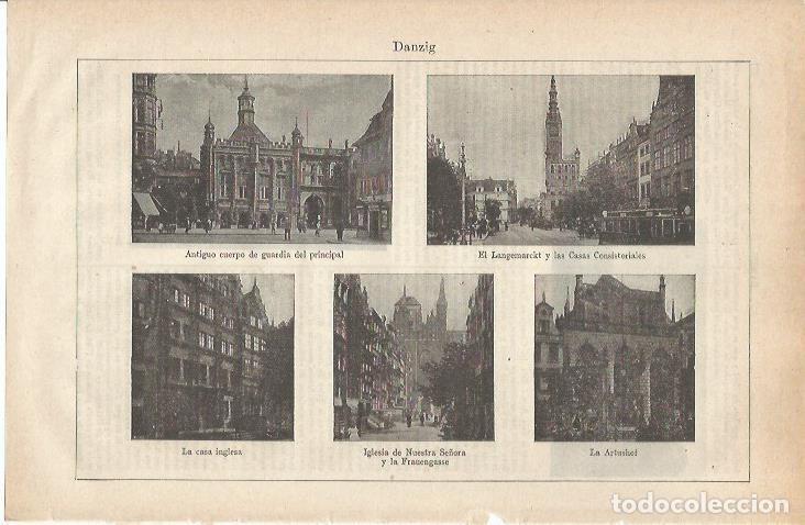 Otros art&iacute;culos de coleccionismo en papel: LAMINA ESPASA 34847: Edificios de Danzig - Varios
