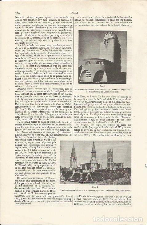 Otros art&iacute;culos de coleccionismo en papel: LAMINA ESPASA 35180: Torre de Einstein en Charlottenburgo - Varios