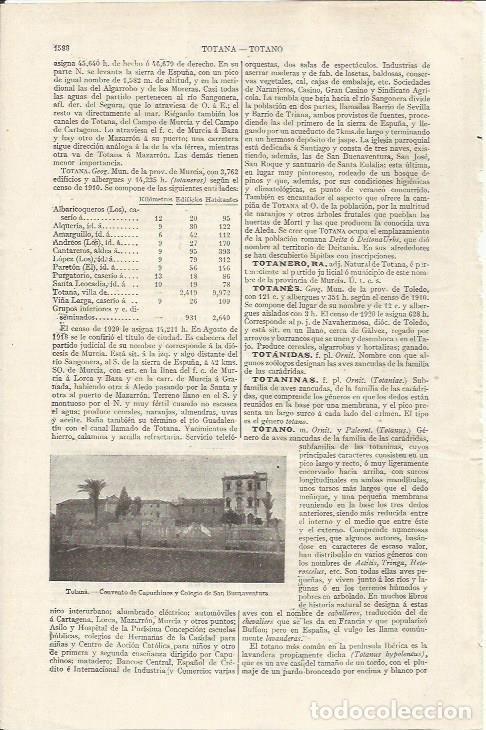 Otros art&iacute;culos de coleccionismo en papel: LAMINA ESPASA 35238: Convento de Capuchinos en Totana, Murcia - Varios