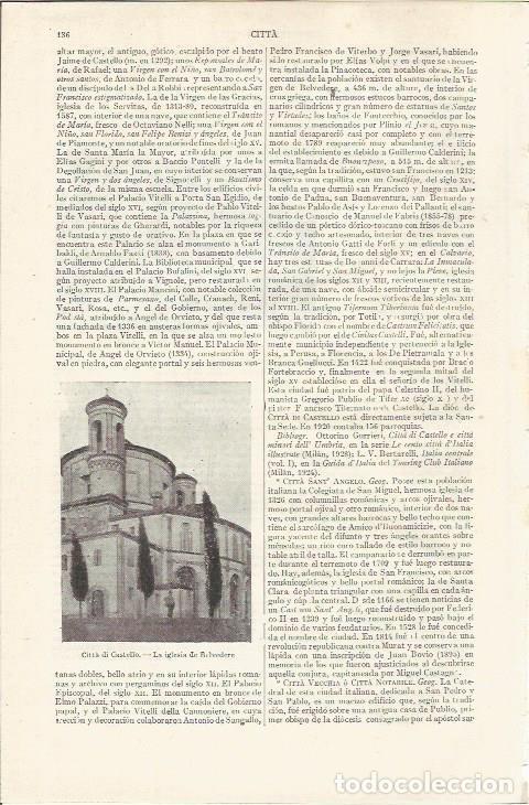 Otros art&iacute;culos de coleccionismo en papel: LAMINA ESPASA 35248: Iglesia de Belvedere en Citta di Castello - Varios