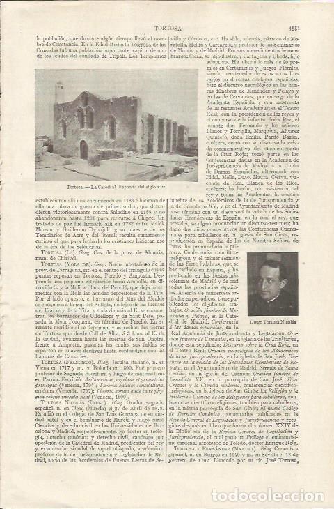Otros art&iacute;culos de coleccionismo en papel: LAMINA ESPASA 35229: Catedral del siglo XIII en Tortosa, Tarragona - Varios