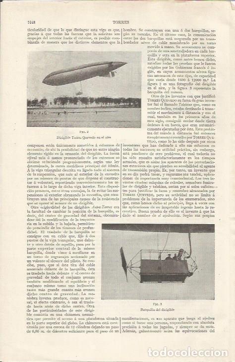 Otros art&iacute;culos de coleccionismo en papel: LAMINA ESPASA 35212: Dirigible Torres Quevedo - Varios