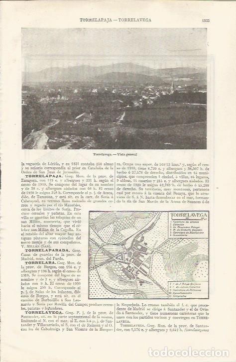 Otros art&iacute;culos de coleccionismo en papel: LAMINA ESPASA 35201: Vista y plano de Torrelavega, Santander - Varios