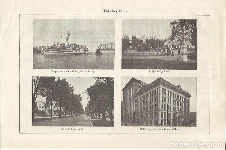 Otros art&iacute;culos de coleccionismo en papel: LAMINA ESPASA 35075: Vistas de Toledo, Ohio - Varios