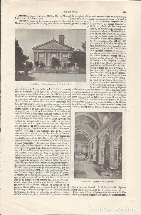 Otros art&iacute;culos de coleccionismo en papel: LAMINA ESPASA 35078: Catedral de Tolentino - Varios