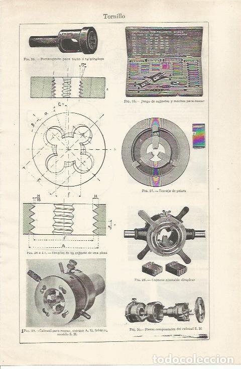 Otros art&iacute;culos de coleccionismo en papel: LAMINA ESPASA 35147: Utensilios para fabricar tornillos - Varios