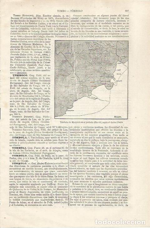 Otros art&iacute;culos de coleccionismo en papel: LAMINA ESPASA 35099: Tombolo de Montjuic seg&uacute;n el doctor Faura - Varios