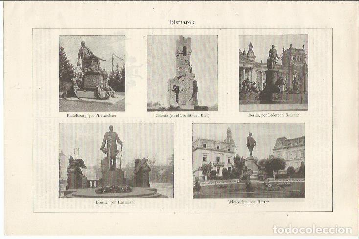 Otros art&iacute;culos de coleccionismo en papel: LAMINA ESPASA 34568: Monumentos a Bismarck - Varios