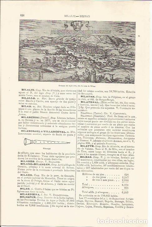 Otros art&iacute;culos de coleccionismo en papel: LAMINA ESPASA 34542: Grabado de Bilbao del siglo XXVII - Varios