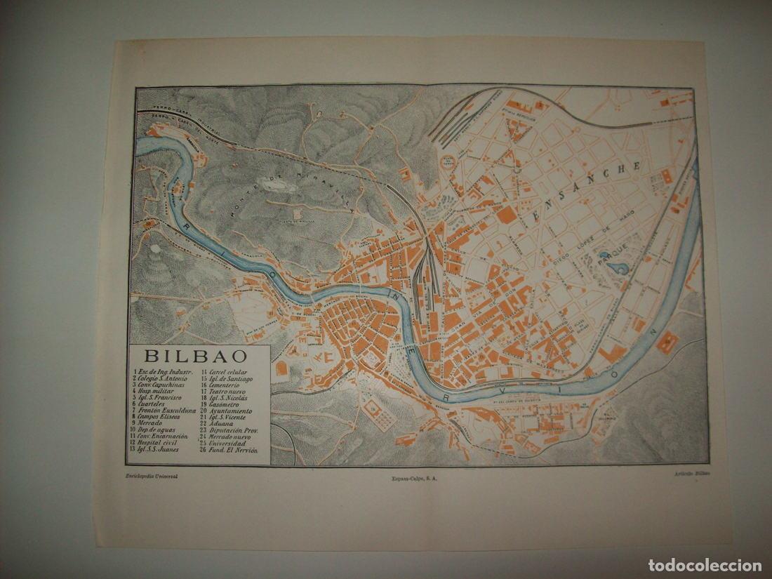 Otros art&iacute;culos de coleccionismo en papel: LAMINA ESPASA 34545: Plano de Bilbao - Varios
