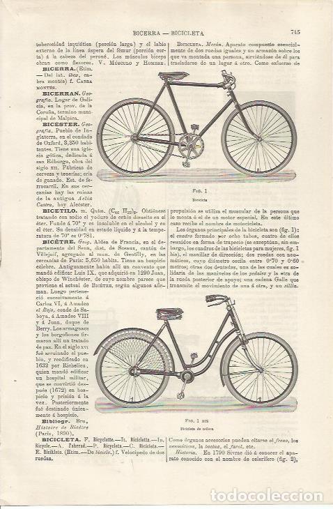 Otros art&iacute;culos de coleccionismo en papel: LAMINA ESPASA 34531: Bicicleta y bicicleta de se&ntilde;ora - Varios