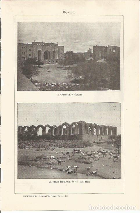 Otros art&iacute;culos de coleccionismo en papel: LAMINA ESPASA 34541: Ciudadela y tumba en Bijapur, India - Varios