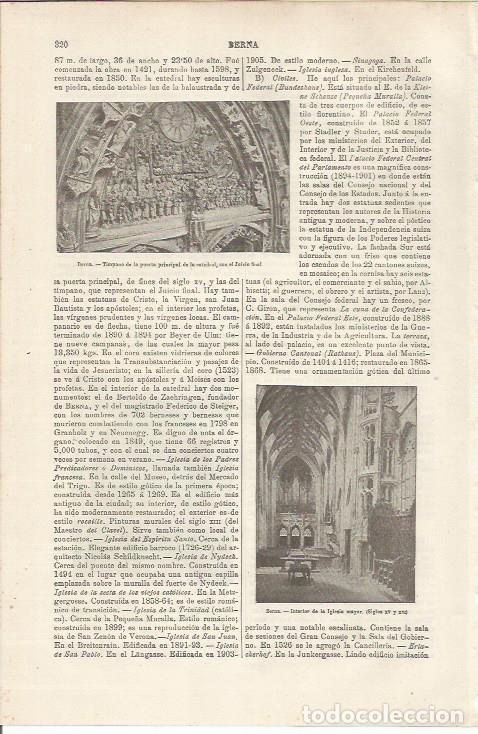 Otros art&iacute;culos de coleccionismo en papel: LAMINA ESPASA 34467: Timpano de la Catedral de Berna, Suiza - Varios