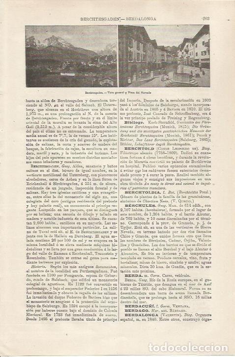 Otros art&iacute;culos de coleccionismo en papel: LAMINA ESPASA 34444: Plaza del Mercado y vista de Berchtesgaden, Alemania - Varios