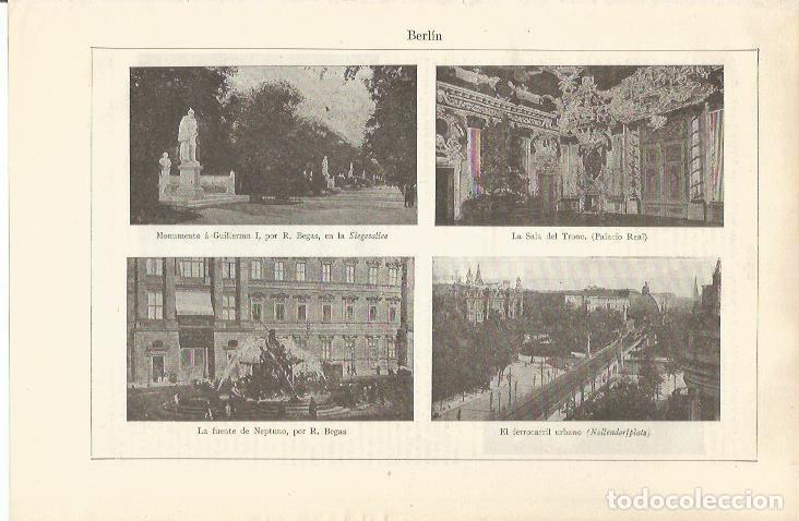 Otros art&iacute;culos de coleccionismo en papel: LAMINA ESPASA 34458: Monumentos y fuentes de Berlin - Varios