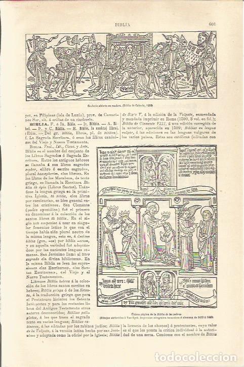 Otros art&iacute;culos de coleccionismo en papel: LAMINA ESPASA 34517: Ultima pagina de la Biblia de los pobres - Varios