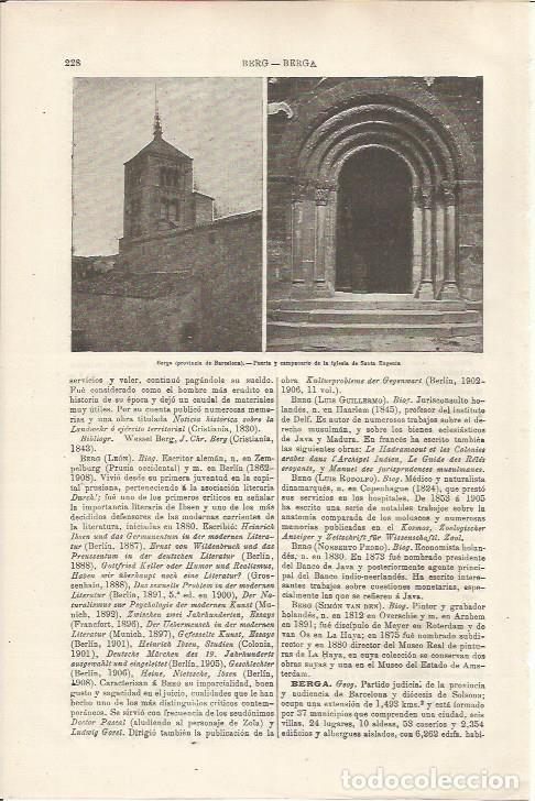 Otros art&iacute;culos de coleccionismo en papel: LAMINA ESPASA 34445: Iglesia de Santa Eugenia de Berga, Barcelona - Varios