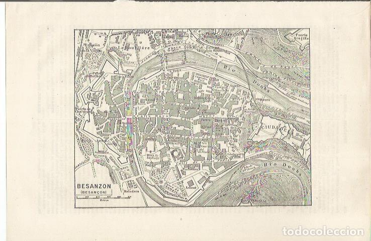 Otros art&iacute;culos de coleccionismo en papel: LAMINA ESPASA 34489: Plano de Besanzon, Francia - Varios