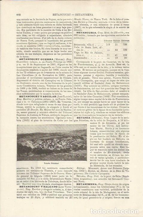 Otros art&iacute;culos de coleccionismo en papel: LAMINA ESPASA 34494: Vista de Betania, Palestina - Varios