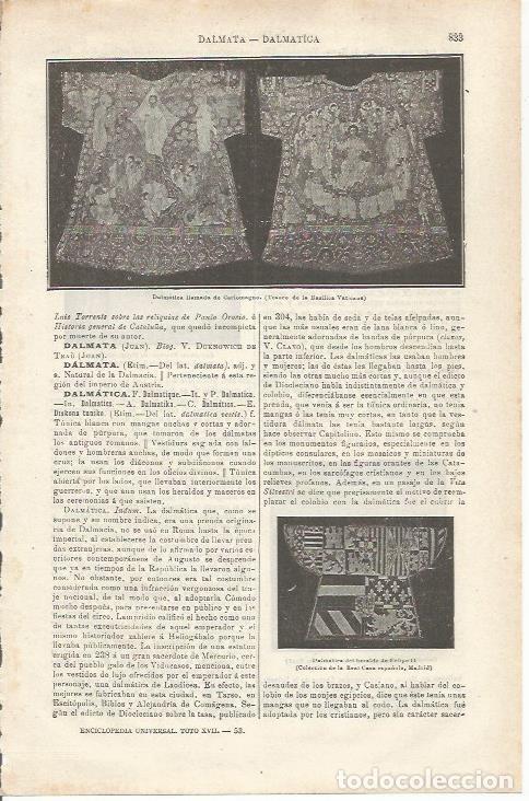 Otros art&iacute;culos de coleccionismo en papel: LAMINA ESPASA 34820: Dalmatica de Carlomagno - Varios