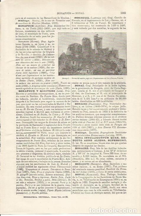 Otros art&iacute;culos de coleccionismo en papel: LAMINA ESPASA 34658: Ruinas del Castillo de Bonaguil - Varios