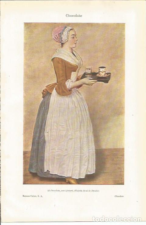 Otros art&iacute;culos de coleccionismo en papel: LAMINA ESPASA 34798: Pintura de El chocolate por Liotard - Varios