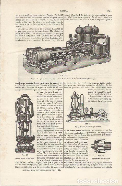 Otros art&iacute;culos de coleccionismo en papel: LAMINA ESPASA 34649: Maquina de vapor de triple expansion - Varios