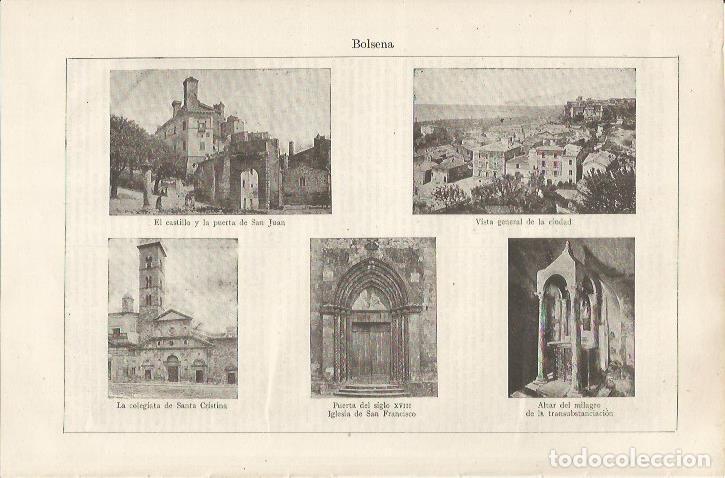 Otros art&iacute;culos de coleccionismo en papel: LAMINA ESPASA 34645: Castillo y edificios de Bolsena, Italia - Varios