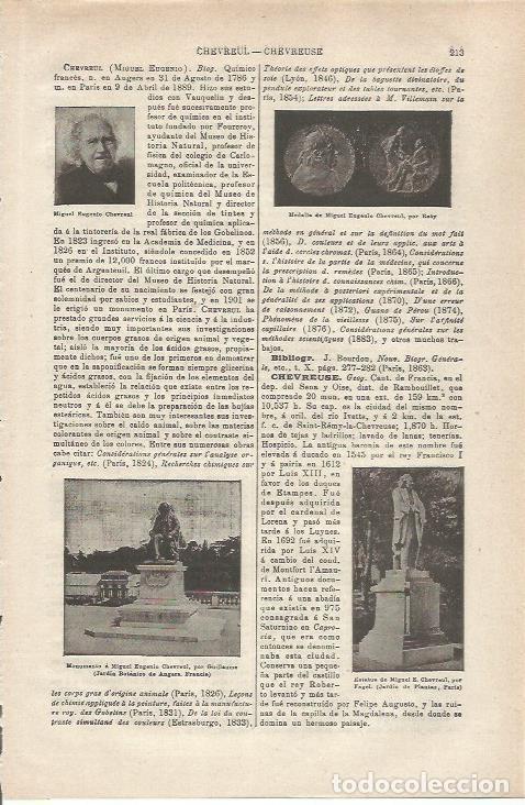 Otros art&iacute;culos de coleccionismo en papel: LAMINA ESPASA 34709: M. Eugene Chevreul - Varios