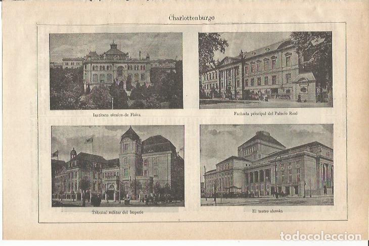 Otros art&iacute;culos de coleccionismo en papel: LAMINA ESPASA 34667: Instituto de Fisica, Palacio Real, Tribunal Militar y Teatro en Charlottenburg,