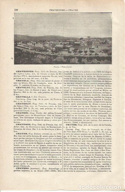 Otros art&iacute;culos de coleccionismo en papel: LAMINA ESPASA 34688: Vista de Chaves, Portugal - Varios