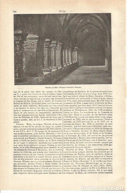 Otros art&iacute;culos de coleccionismo en papel: LAMINA ESPASA 35608: Claustro de Eina, Francia - Varios