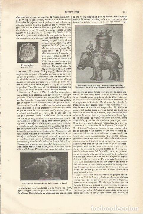 Otros art&iacute;culos de coleccionismo en papel: LAMINA ESPASA 35587: Elefante de plata del siglo XVII - Varios