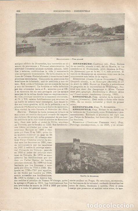 Otros art&iacute;culos de coleccionismo en papel: LAMINA ESPASA 35542: Castillo de Ehrenburg, Alemania - Varios