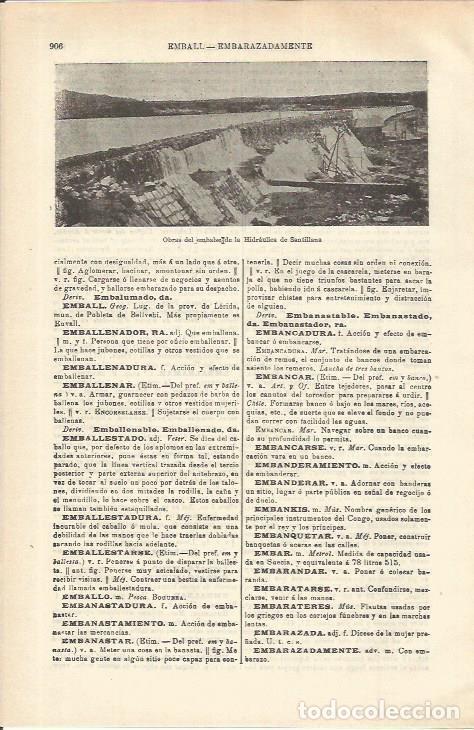 Otros art&iacute;culos de coleccionismo en papel: LAMINA ESPASA 35630: Obras de la Hidrulica de Santillana - Varios