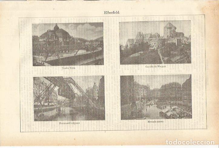 Otros art&iacute;culos de coleccionismo en papel: LAMINA ESPASA 35566: Teatro Talia, Castillo de Wuppel y mercado en Elberfeld, Alemania - Varios