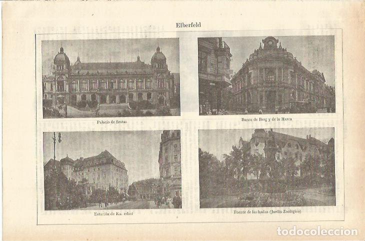 Otros art&iacute;culos de coleccionismo en papel: LAMINA ESPASA 35567: Palacio de Fiestas, Estacion y Banco de Berg en Eiberfeld, Alemania - Varios