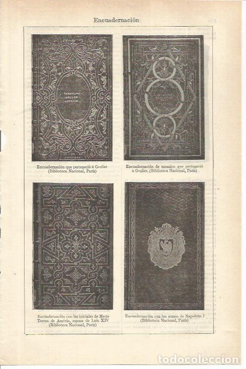 Otros art&iacute;culos de coleccionismo en papel: LAMINA ESPASA 35673: Encuadernacion de Grolier, Napoleon I y Maria Teresa de Austria - Varios